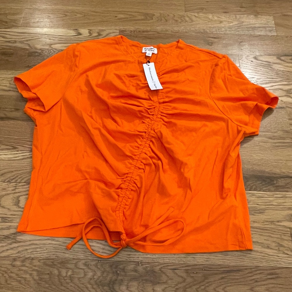 The Drop Womens Orange Ruched Drawstring T Shirt Top Plus Size 3X